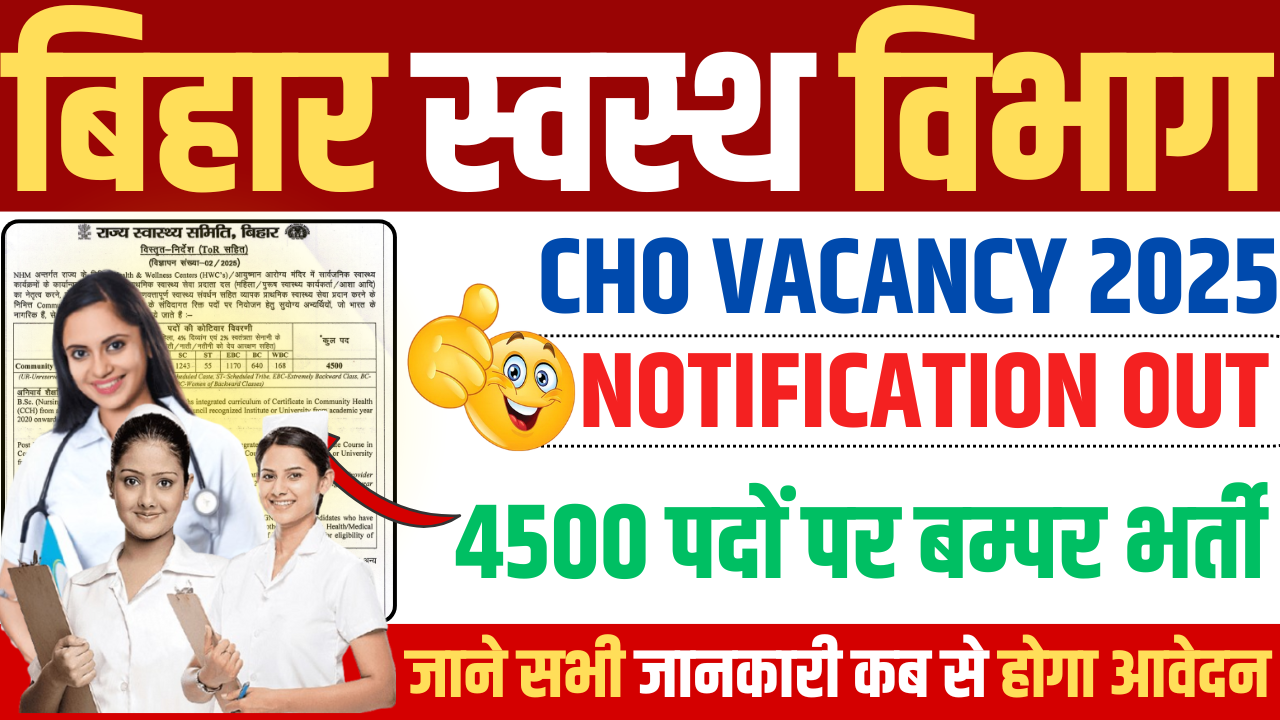 Bihar SHS CHO Recruitment